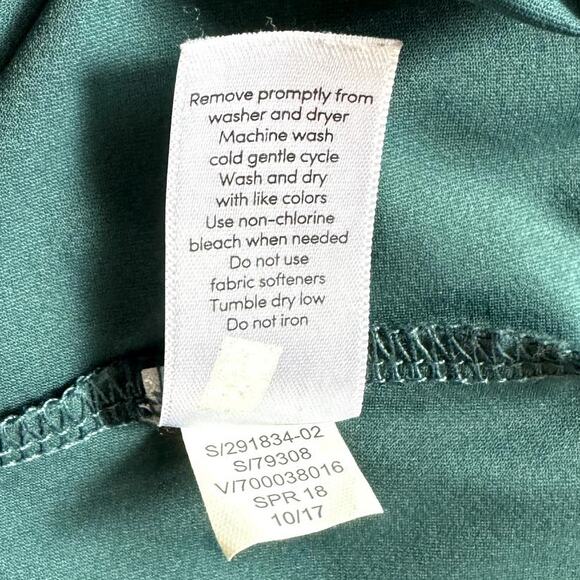 Women's Athleta Green Split Back Long Sleeve Activewear Nylon Blend Athleisure S - Picture 9 of 10